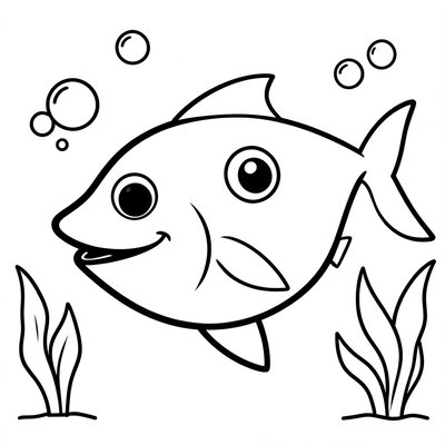 Kolorowanka tuńczyka — prosta strona do kolorowania