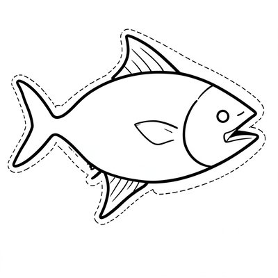 Kontur tuńczyka — szablon do wycięcia i odbitek