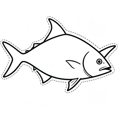 Kontur tuńczyka — szablon do wycięcia i odbitek
