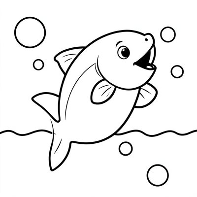 Kolorowanka: Tańczący tuńczyk