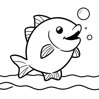 Kolorowanka: Tańczący tuńczyk