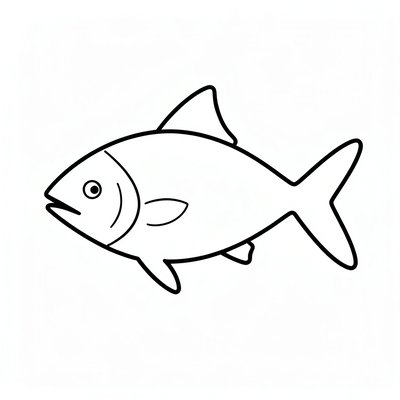 Szablon do druku: Sylwetka tuńczyka (do wycinania)