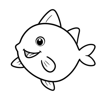 Kolorowanka: Mały tuńczyk