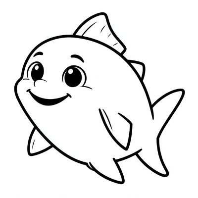 Kolorowanka: Mały tuńczyk