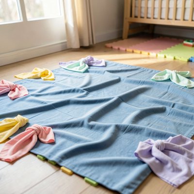 Ilustracja morza - duża niebieska chusta (scena)