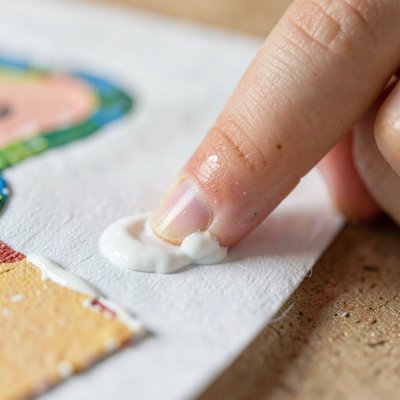 Detal: malowanie palcami — zbliżenie