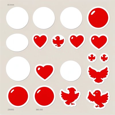 Naklejki biało-czerwone — projekt pamiątek