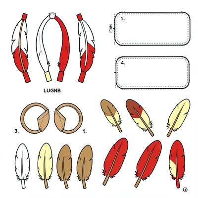 Szablony rekwizytów - opaski, dzioby i pióra