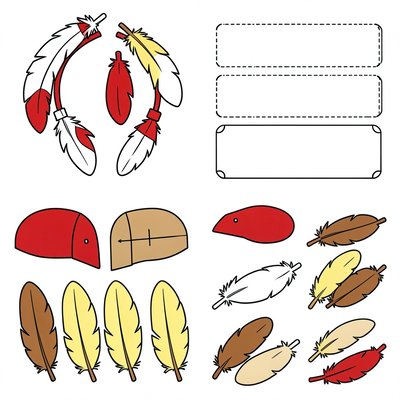 Szablony rekwizytów - opaski, dzioby i pióra