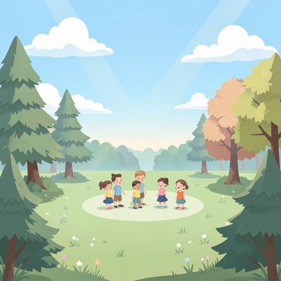 Tło sceny - Polana i Niebo