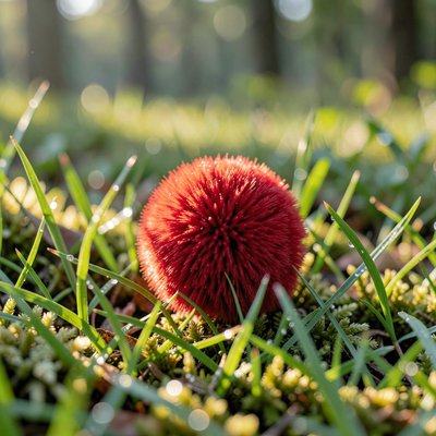 Zdjęcie referencyjne rekwizytu - czerwony pompon