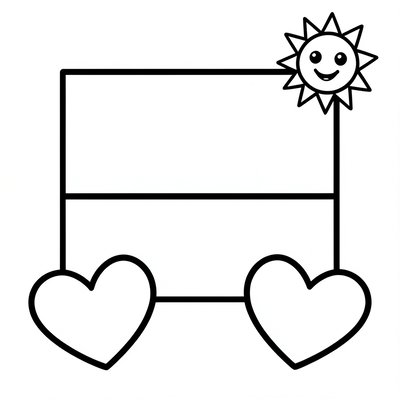 Kolorowanka: flaga i serduszka