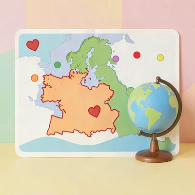 Duża prosta mapa / globus