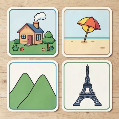 Karty z miejscami - zestaw ikon