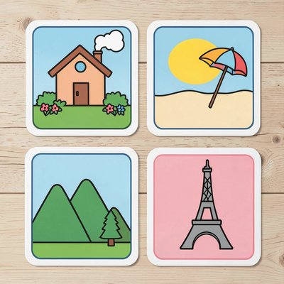 Karty z miejscami - zestaw ikon