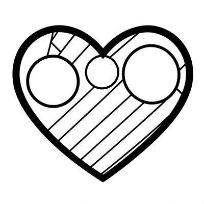 Kolorowanka: wielkie serce (linia gruba)