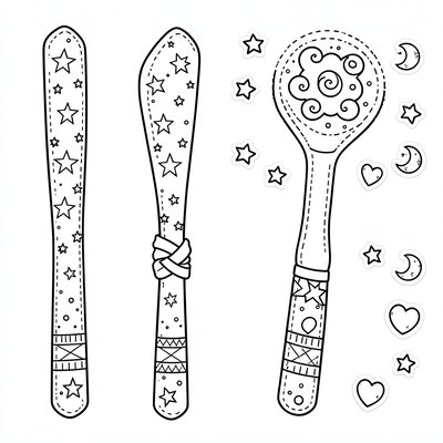 Szablon różdżki — do wycięcia i ozdabiania