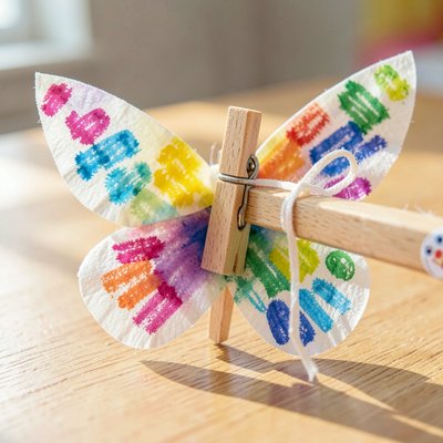 Gotowy oddechowy motylek — zbliżenie