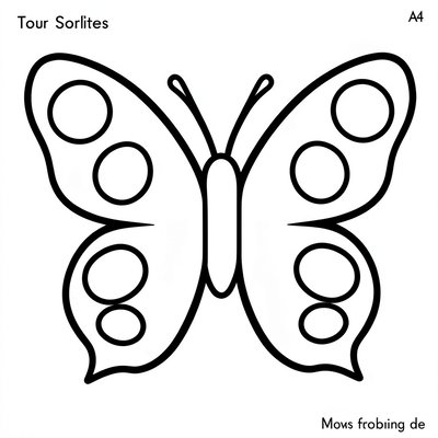 Kolorowanka — prosty motylek (kontur)