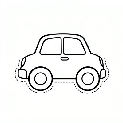 Kolorowanka: Proste auto do pokolorowania