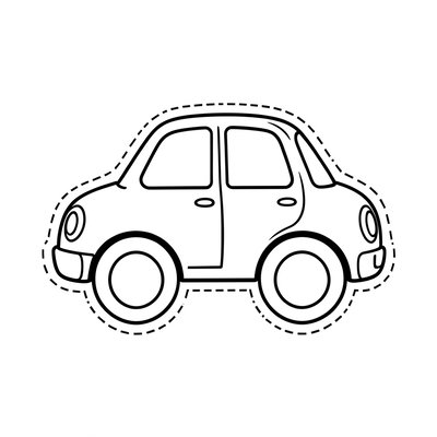 Kolorowanka: Proste auto do pokolorowania