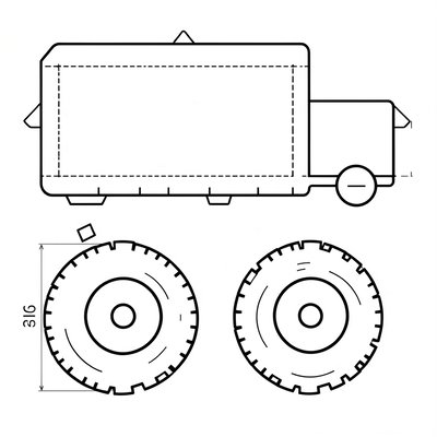 Szablon: Podwozie i koła do wycięcia