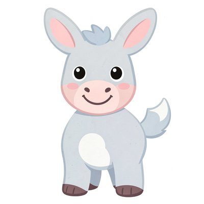 Ilustracja przyjaznego osiołka (kolorowa)