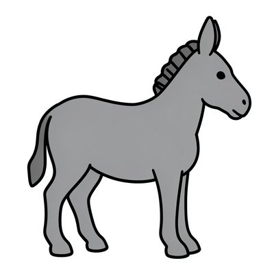 Prosty szablon sylwetki osła (kontur)