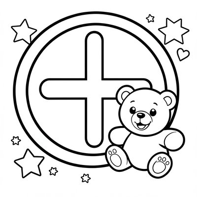 Kolorowanka — prosty znaczek i miś