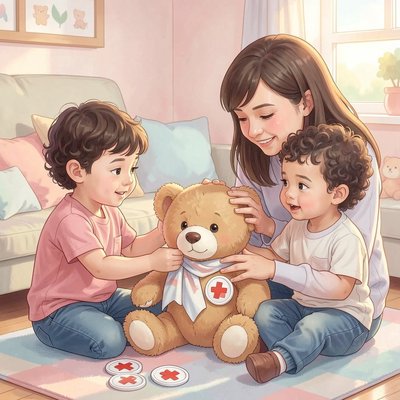 Zabawa udawana — pomagamy pluszakowi