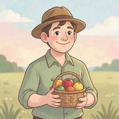 Ilustracja: Uśmiechnięty rolnik