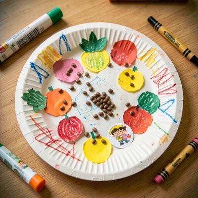 Przykładowa praca: 'Owoce na talerzyku' — zdjęcie gotowego projektu