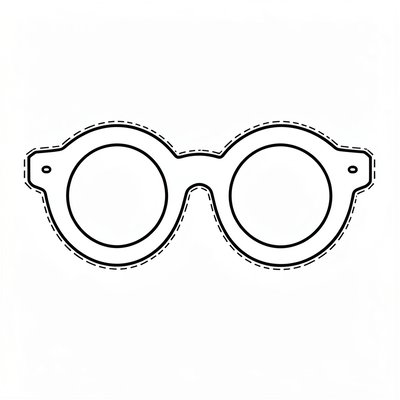 Szablon kartonowych okularów