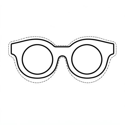 Szablon kartonowych okularów