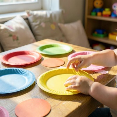 Kolorowe kartoniki / papierowe talerzyki