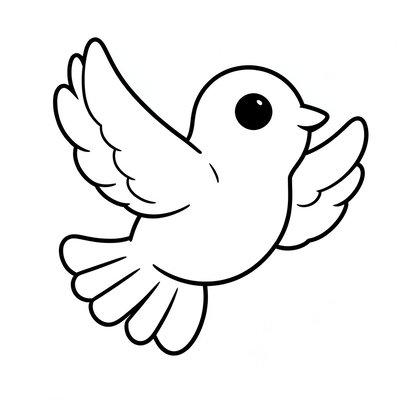 Kolorowanka: pojedynczy ptaszek
