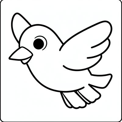 Kolorowanka: pojedynczy ptaszek
