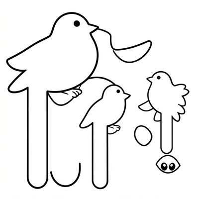 Szablon ptaszka do wycięcia (A4)