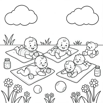 Kolorowanka — Kuleczki na łące