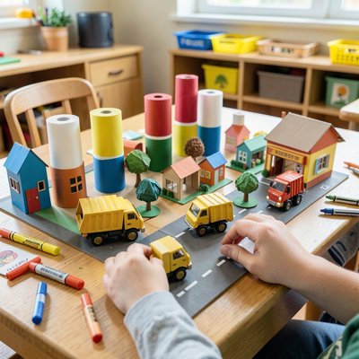 Miasto z pudełek — przykład ekspozycji