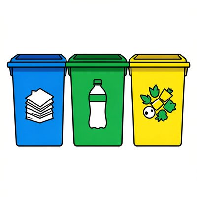 Pojemniki do sortowania — karty do wycięcia