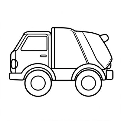 Kolorowanka: prosta śmieciarka dla malowania