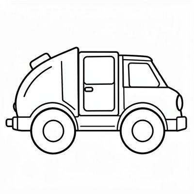 Kolorowanka: prosta śmieciarka dla malowania