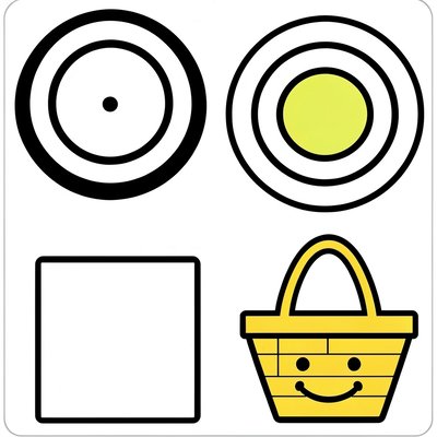 Szablon celu do celowania — obręcz i pudełko