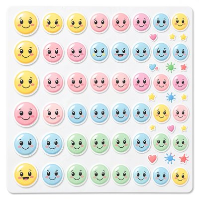 Arkusz naklejek 'uśmiech'