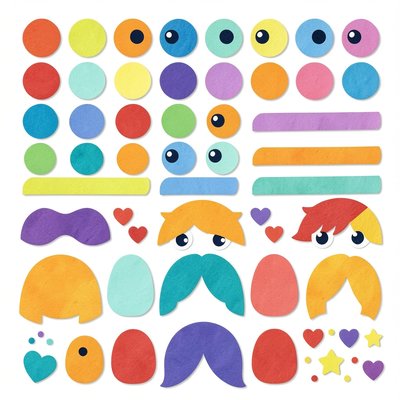 Arkusz gotowych elementów do przyklejania