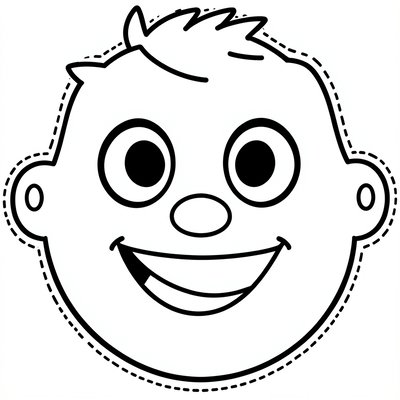 Kolorowanka / szablon maski uśmiechu