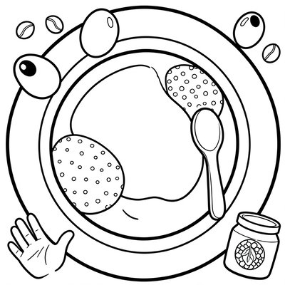 Kolorowanka: Talerzyk hummusu