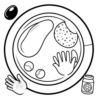 Kolorowanka: Talerzyk hummusu