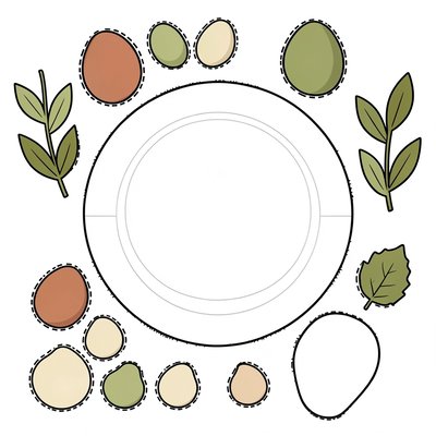 Szablon: papierowy talerzyk i elementy do wycinania